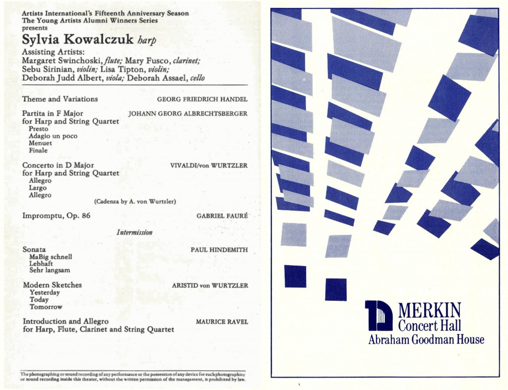 Merkin Concert Hall Harpist Sylvia Kowalczuk